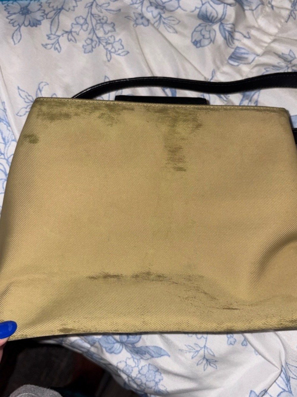 Coach Satin Shoulder Bag in Gold with Black Strap
